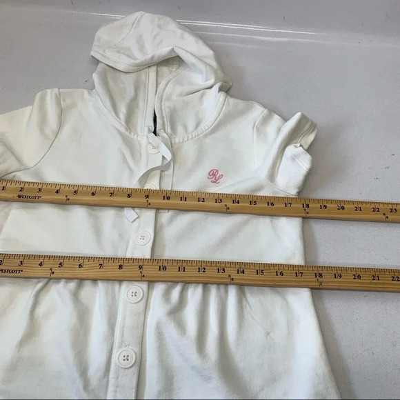 Polo Ralph Lauren Girls Swim Coverup Medium White‎ Hood 100% Cotton Logo - Picture 9 of 10